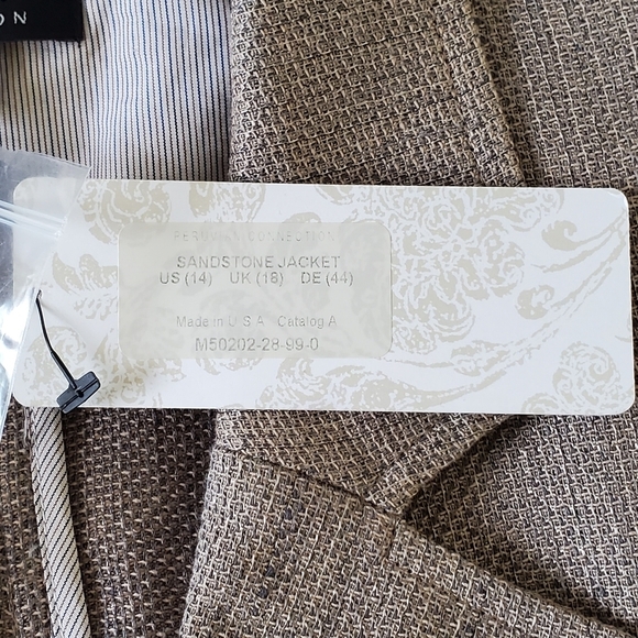 Peruvian Connection Linen Blend Blazer Size14 Old Money Sandstone Jacket NEW - Picture 12 of 16